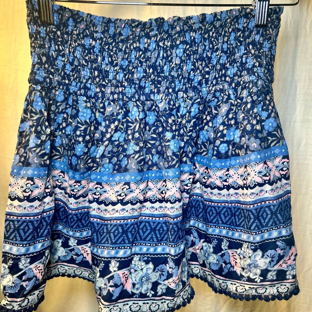 Hollister Blue Floral Mini Skirt